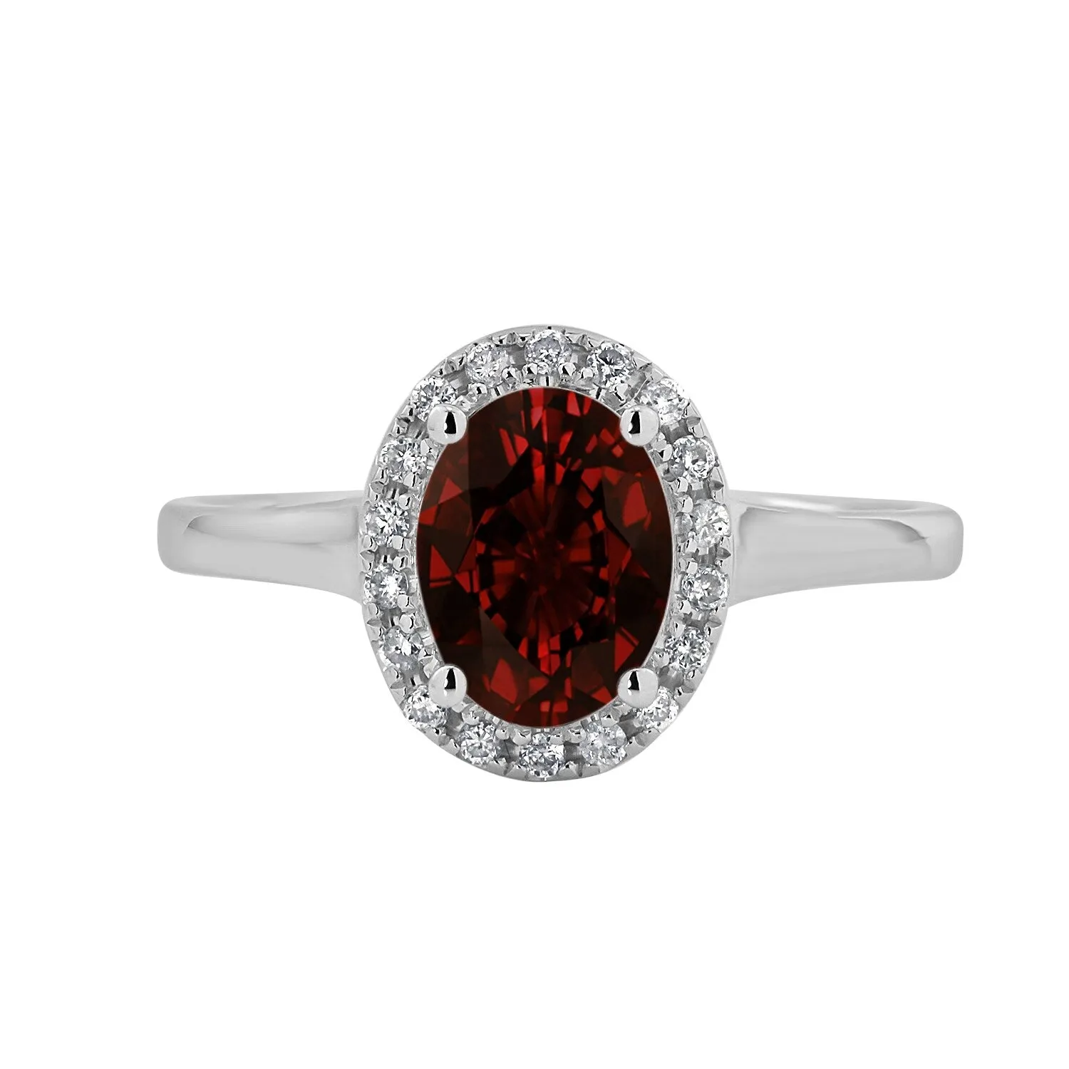 Auriya Classic 1ct Oval Garnet and Halo Diamond Engagement Ring 1/8cttw 14k Gold sold by Zulily product image thumbnail 2