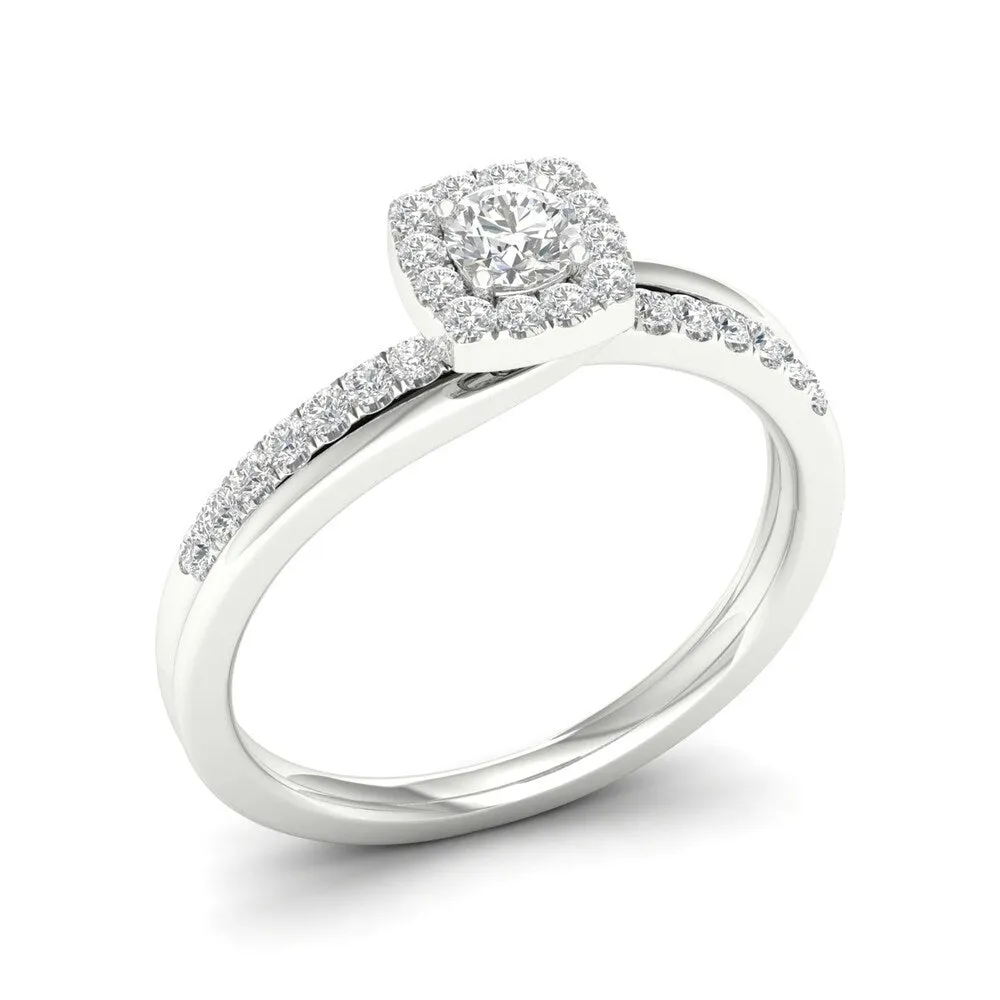 De Couer 10k White Gold 1/2ct TDW Diamond Solitaire Engagement Ring sold by Zulily