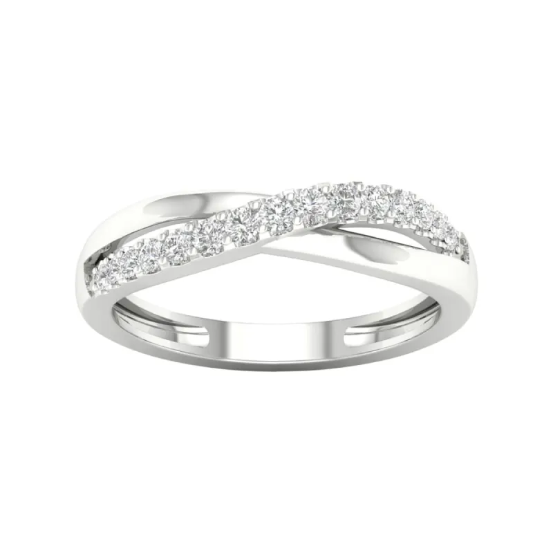 De Couer 10k Gold 1/5ct TDW Diamond Cross Over Promise Ring sold by Zulily