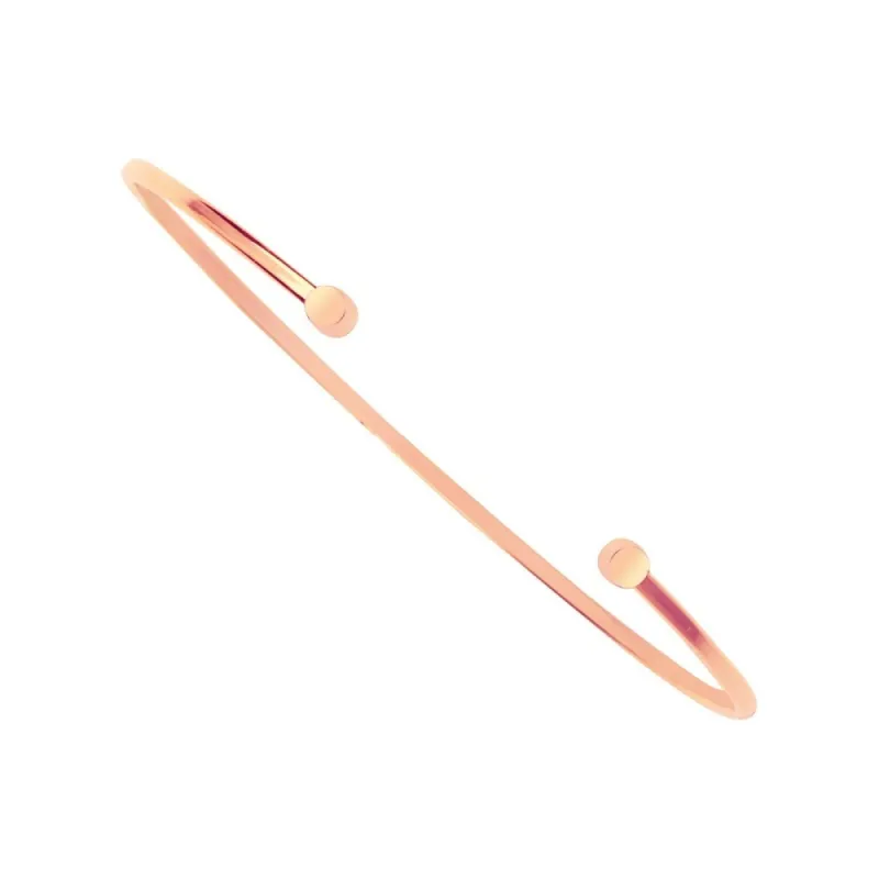 Curata 14k Rose Gold Cylinder End Element Cuff Stackable Bangle Bracelet sold by Zulily