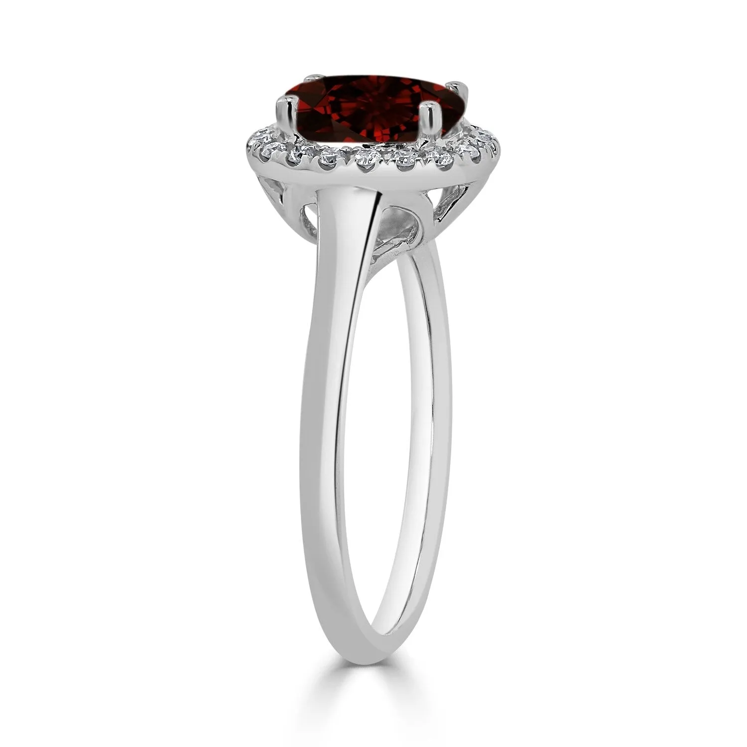 Auriya Classic 1ct Oval Garnet and Halo Diamond Engagement Ring 1/8cttw 14k Gold sold by Zulily product image thumbnail 4