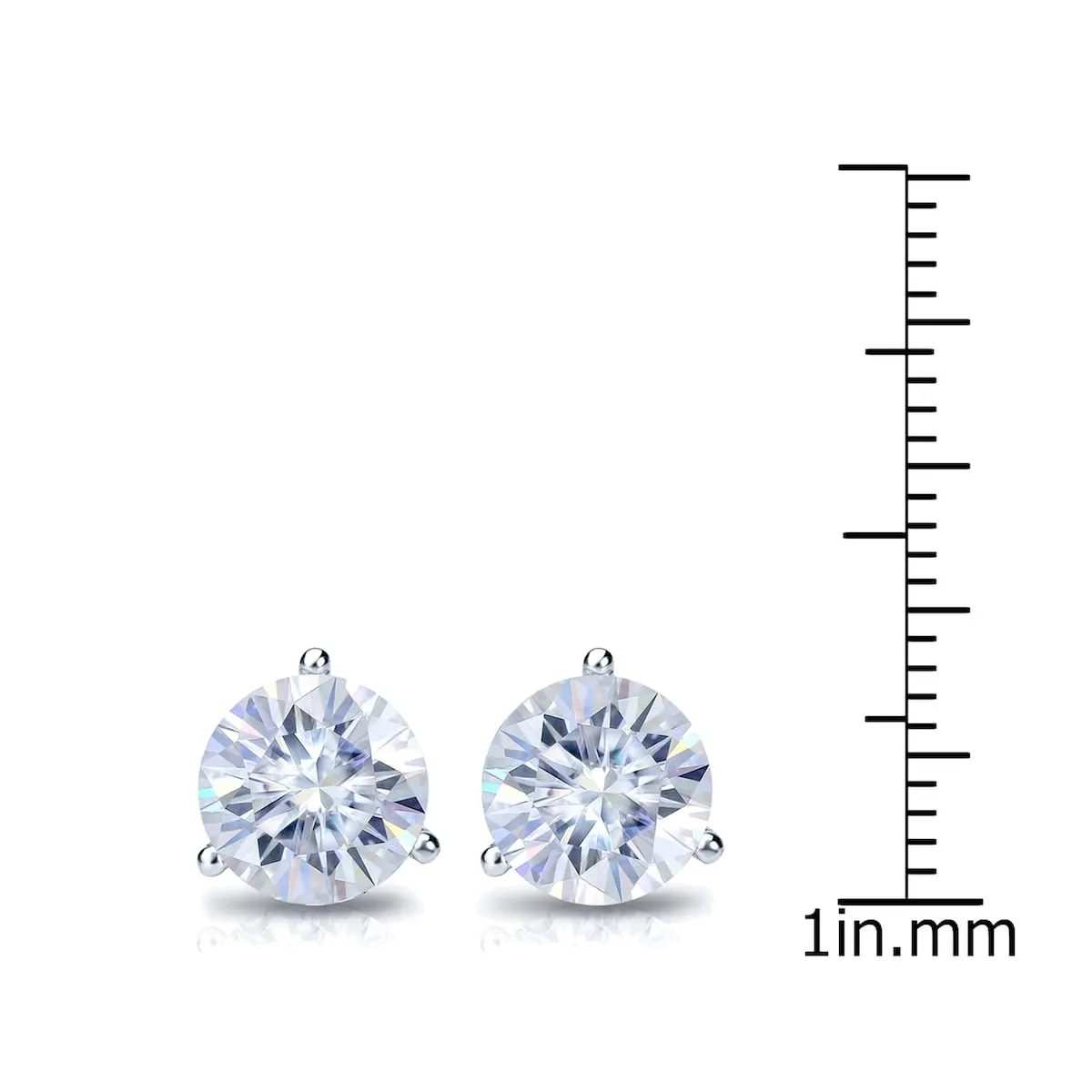 Auriya 3ct TW Round Moissanite Stud Earrings Platinum - 7.4 mm, Push-Back sold by Zulily product image thumbnail 4