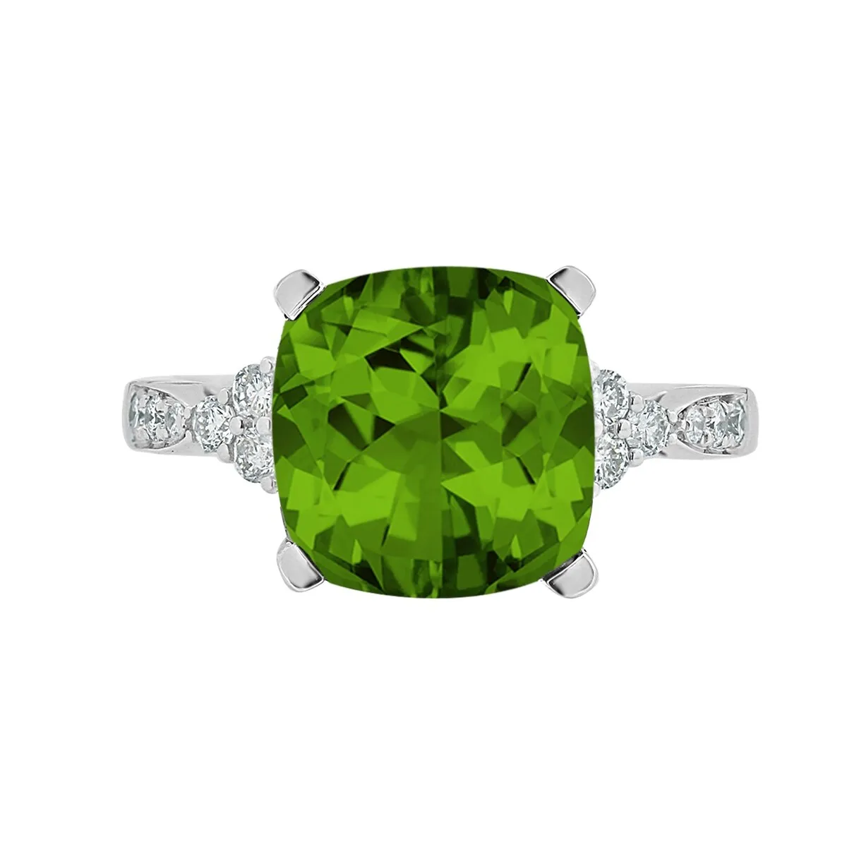 Auriya 1 1/5ct Fancy Cushion Peridot and Diamond Engagement Ring 1/4ctw 14k Gold sold by Zulily product image thumbnail 2