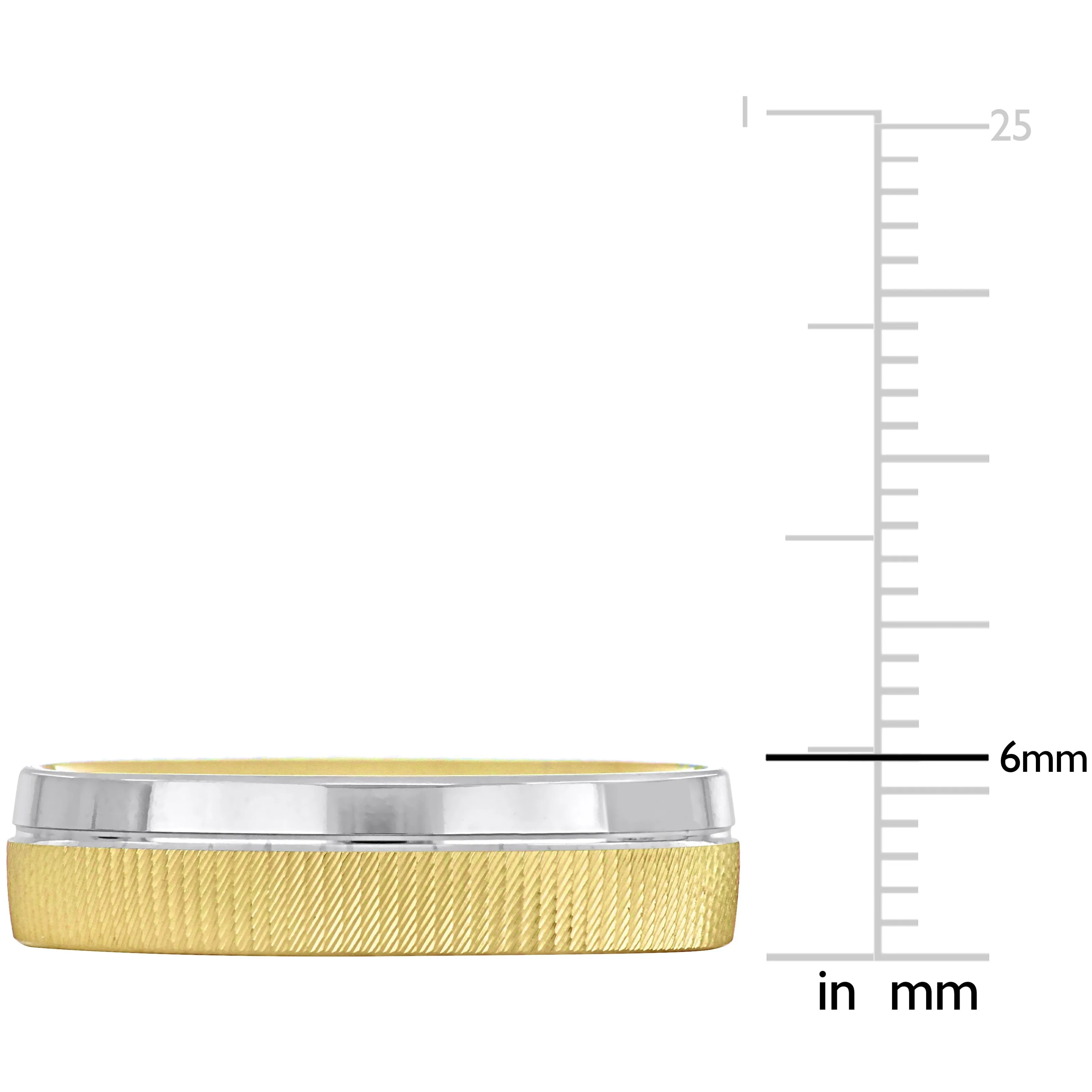 Miadora 6 mm Mens Wedding Band in Two-Tone 14k Yellow and White Gold sold by Zulily product image thumbnail 3