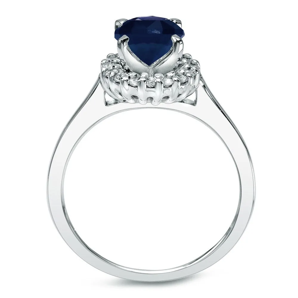Auriya 14k Gold 3/4ct Blue Sapphire and 1/4ctw Halo Diamond Engagement Ring Set sold by Zulily product image thumbnail 5