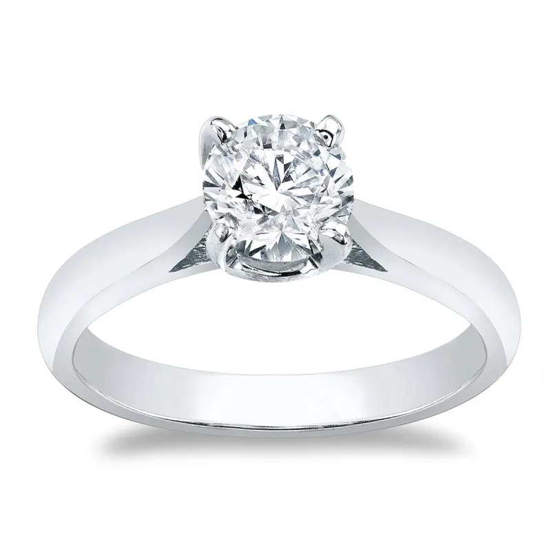 Auriya 14k Gold Round Moissanite Solitaire Engagement Ring 1ctw sold by Zulily
