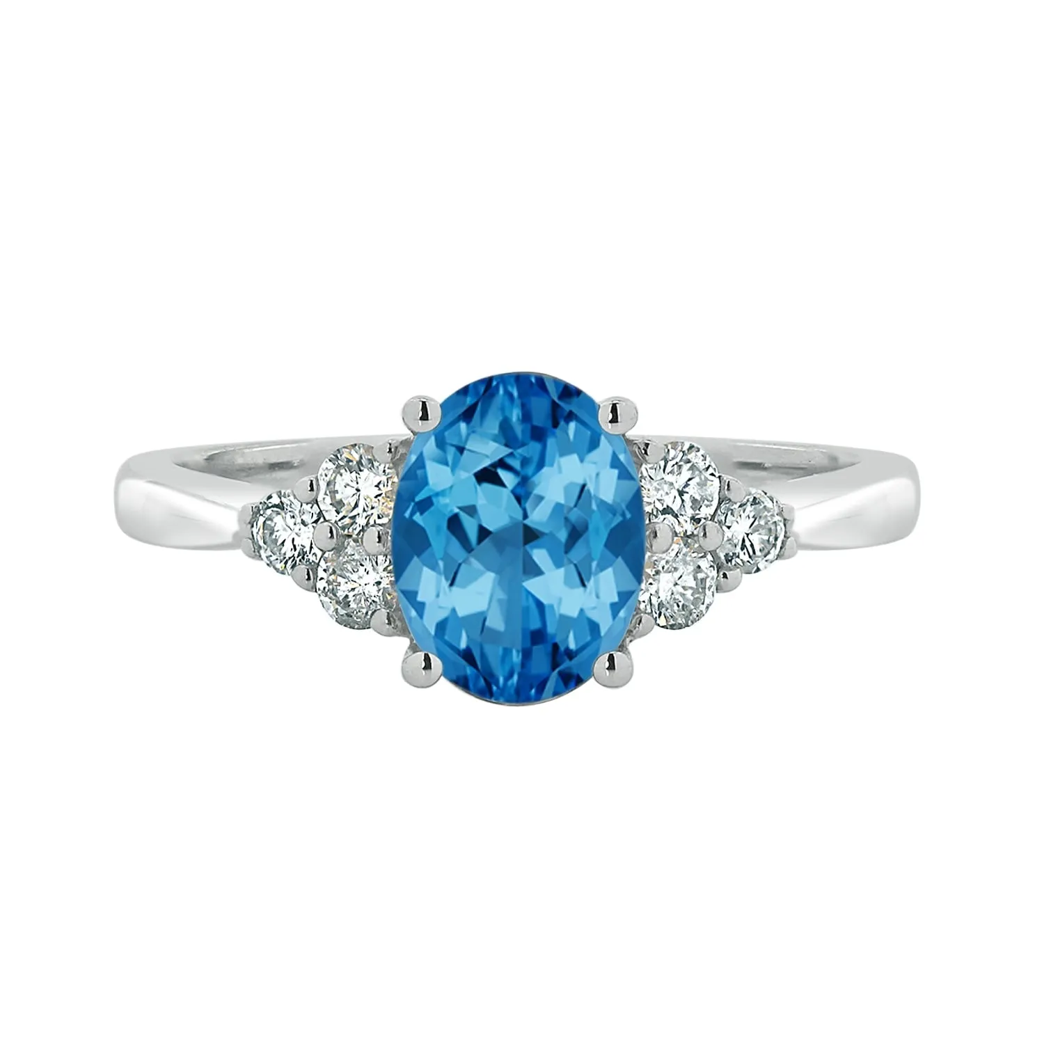 Auriya 1 1/10ct Oval Swiss Blue Topaz and Diamond Engagement Ring 1/4ctw 14k Gold sold by Zulily product image thumbnail 2