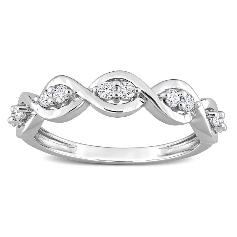 Miadora 1/4ct DEW Moissanite Stackable Infinity Semi-Eternity Ring in Sterling Silver sold by Zulily