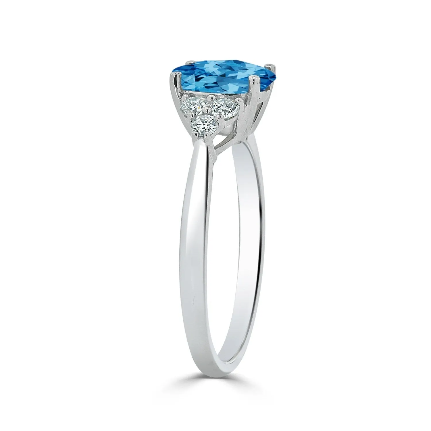 Auriya 1 1/10ct Oval Swiss Blue Topaz and Diamond Engagement Ring 1/4ctw 14k Gold sold by Zulily product image thumbnail 4