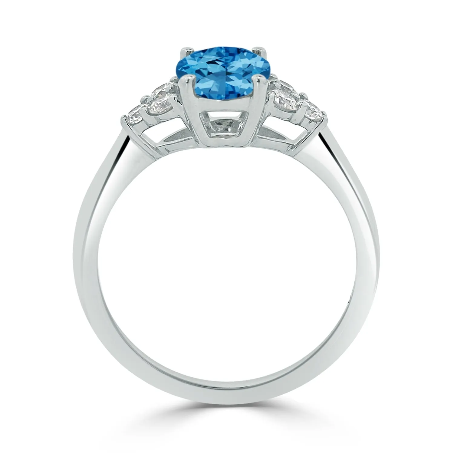 Auriya 1 1/10ct Oval Swiss Blue Topaz and Diamond Engagement Ring 1/4ctw 14k Gold sold by Zulily product image thumbnail 5