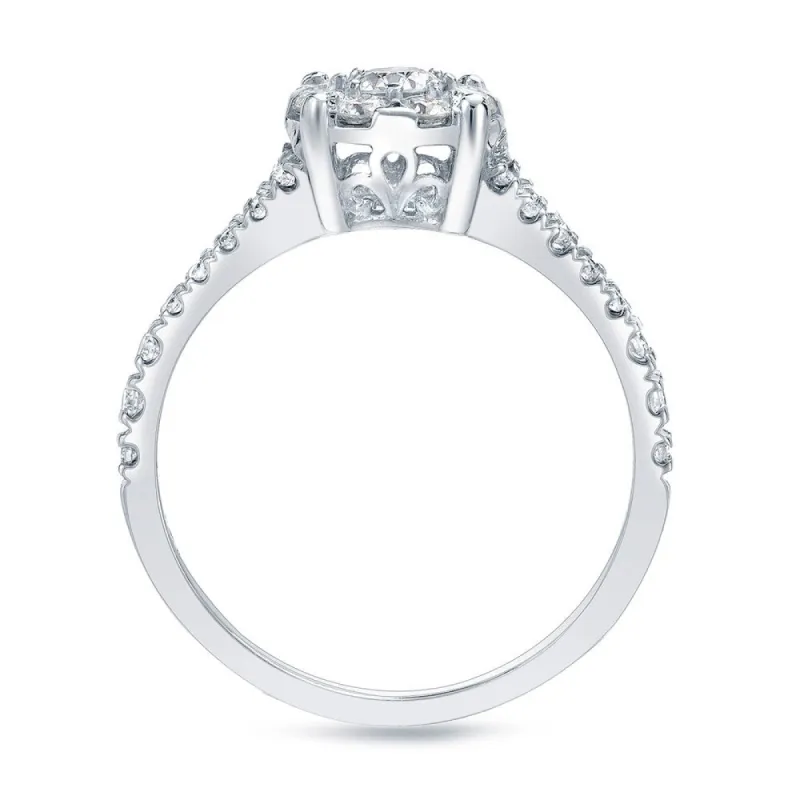 Auriya 14k Gold 3/4ctw Round Halo Diamond Engagement Ring Set sold by Zulily