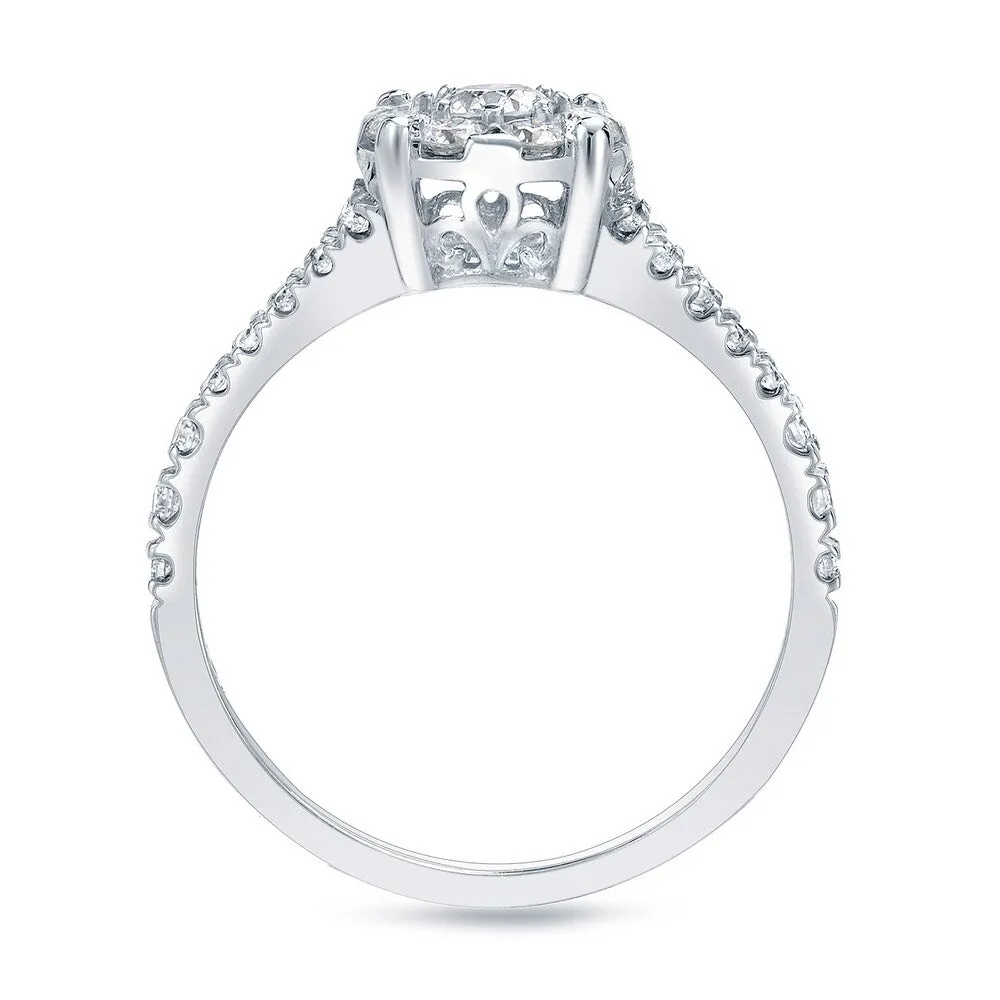 Auriya 14k Gold 3/4ctw Round Halo Diamond Engagement Ring Set sold by Zulily