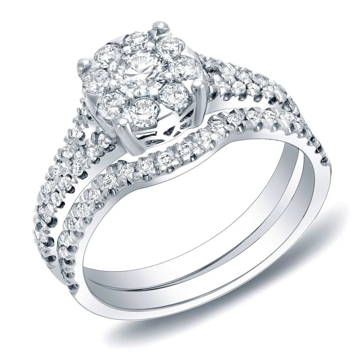 Auriya 14k Gold 3/4ctw Round Halo Diamond Engagement Ring Set sold by Zulily product image thumbnail 5