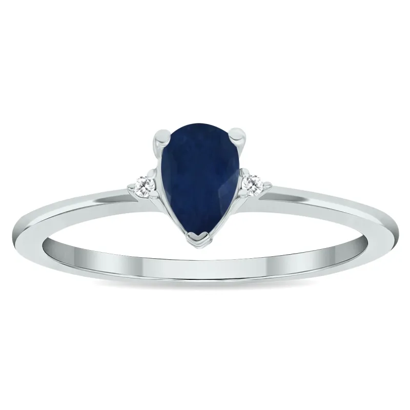 Women's Sapphire and Diamond Classic Band in 10K White Gold sold by Zulily