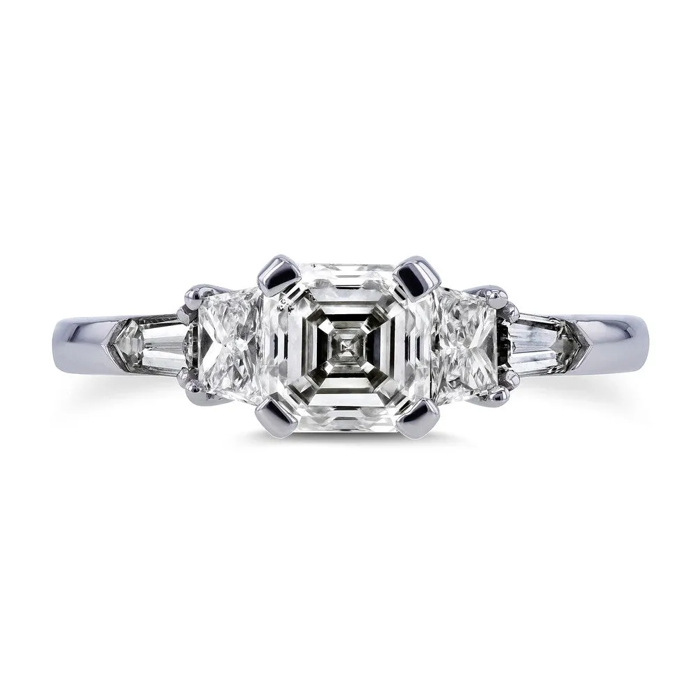 Annello by Kobelli Certified Platinum 1 3/4ct TDW Mixed Fancy Cut 5 Stone Diamond Ring (H-I, SI1-SI2) sold by Zulily product image thumbnail 2