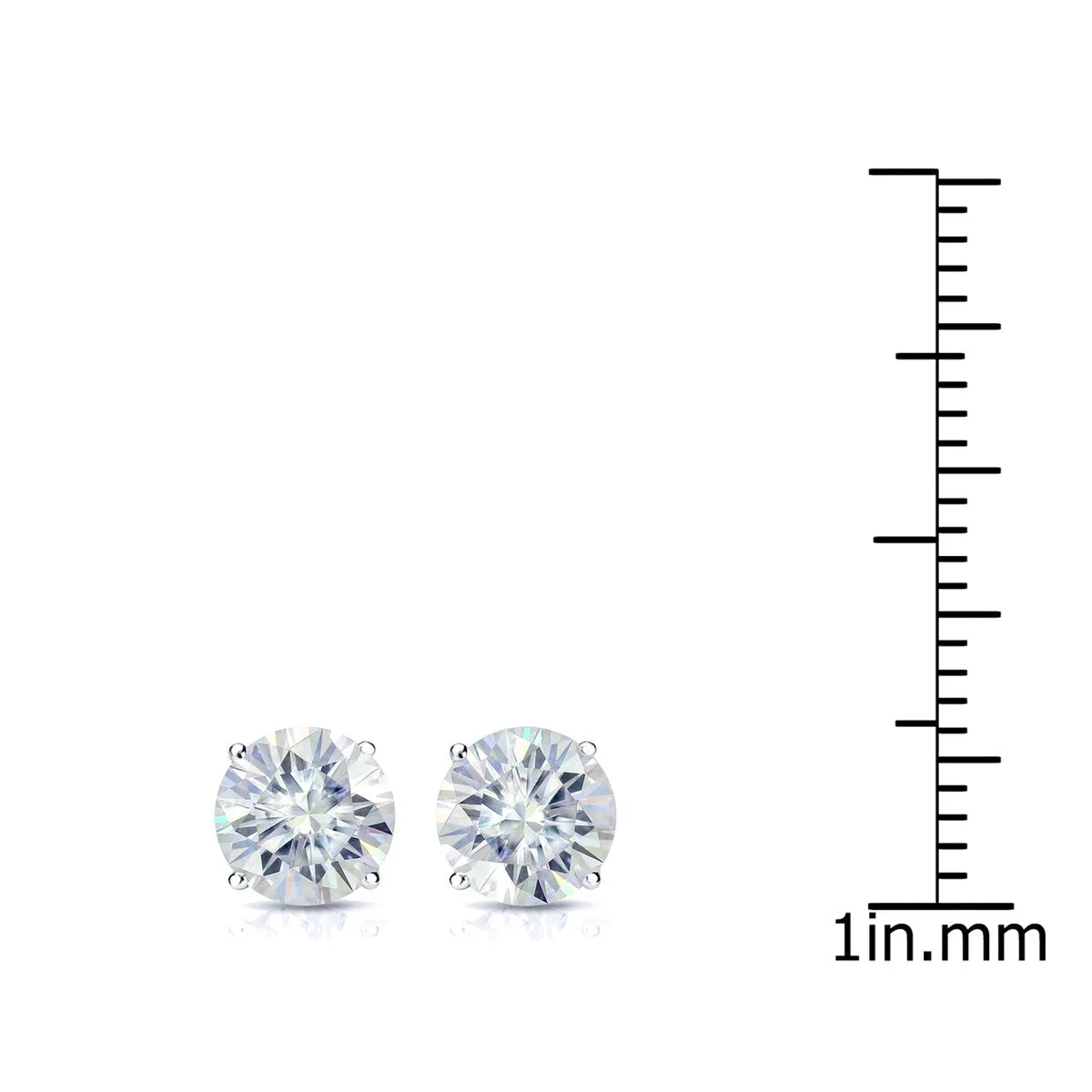 Auriya 1 1/2ctw Round Moissanite Stud Earrings Platinum 4-Prong Basket - 5.9 mm sold by Zulily product image thumbnail 4