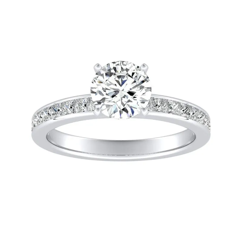 Auriya 14k Gold Round Moissanite Engagement Ring 1 1/4ctw sold by Zulily