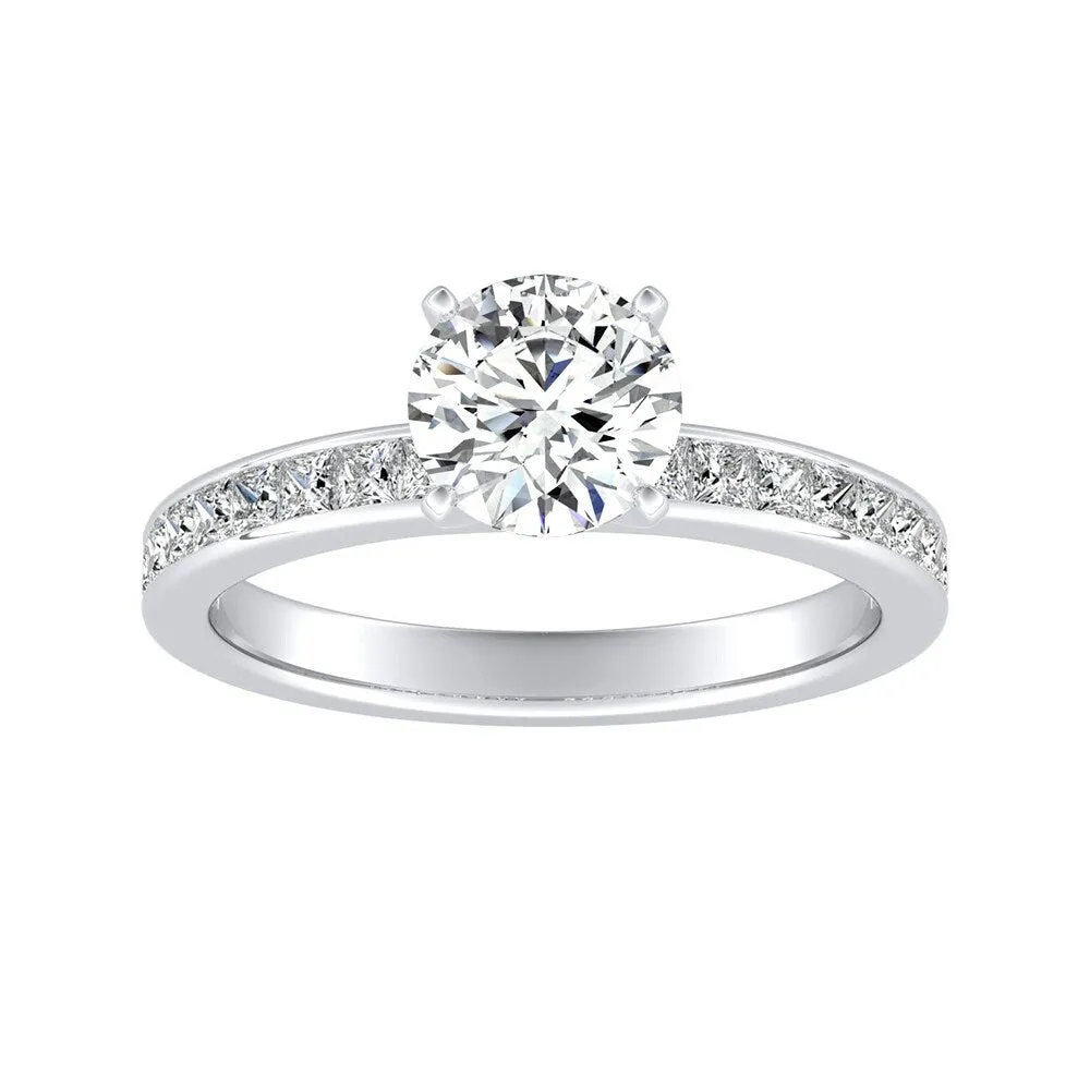 Auriya 14k Gold Round Moissanite Engagement Ring 1 1/4ctw sold by Zulily