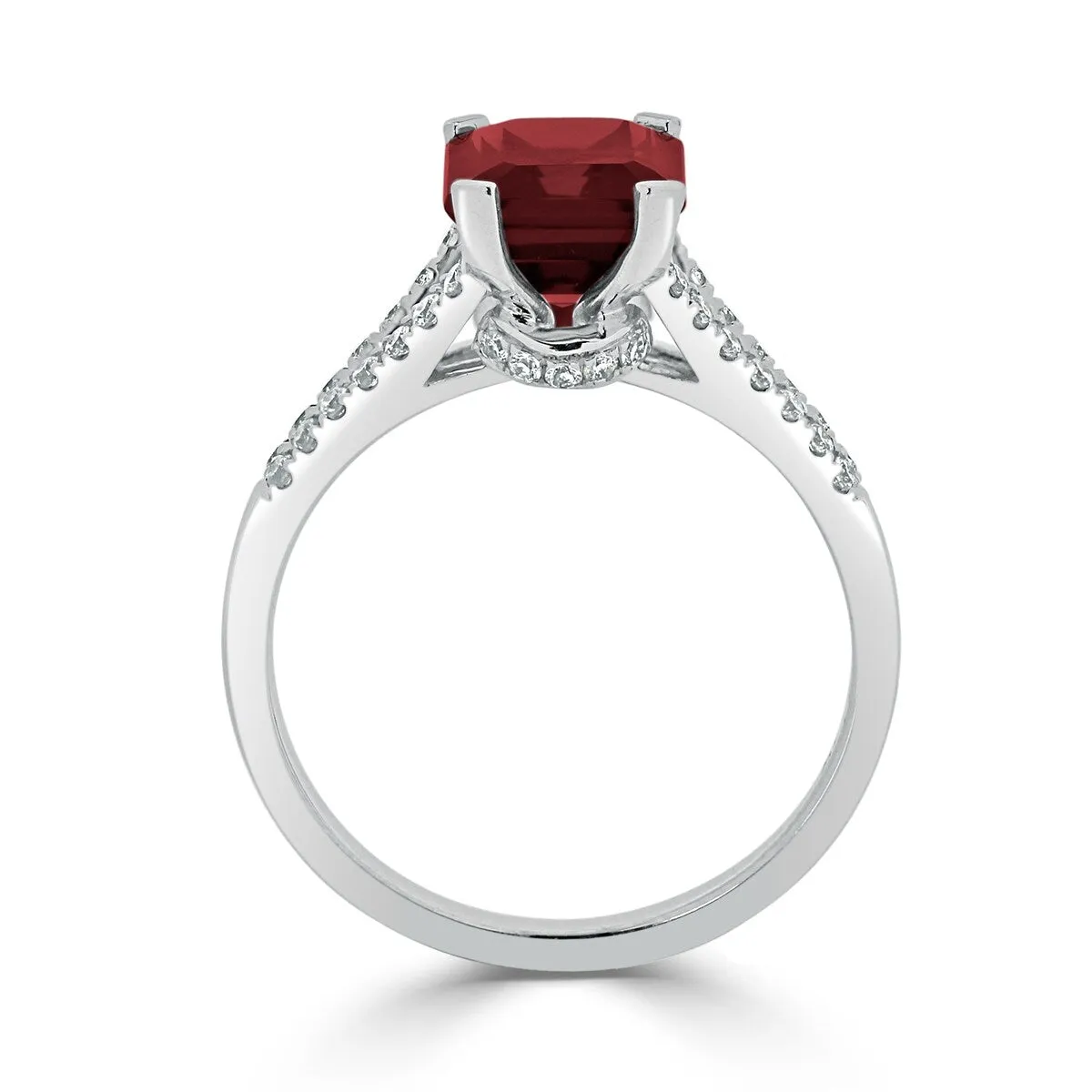 Auriya 2 1/8ct Fancy Emerald-cut Garnet Gemstone and Diamond Engagement Ring 1/4ctw 14k Gold sold by Zulily product image thumbnail 5