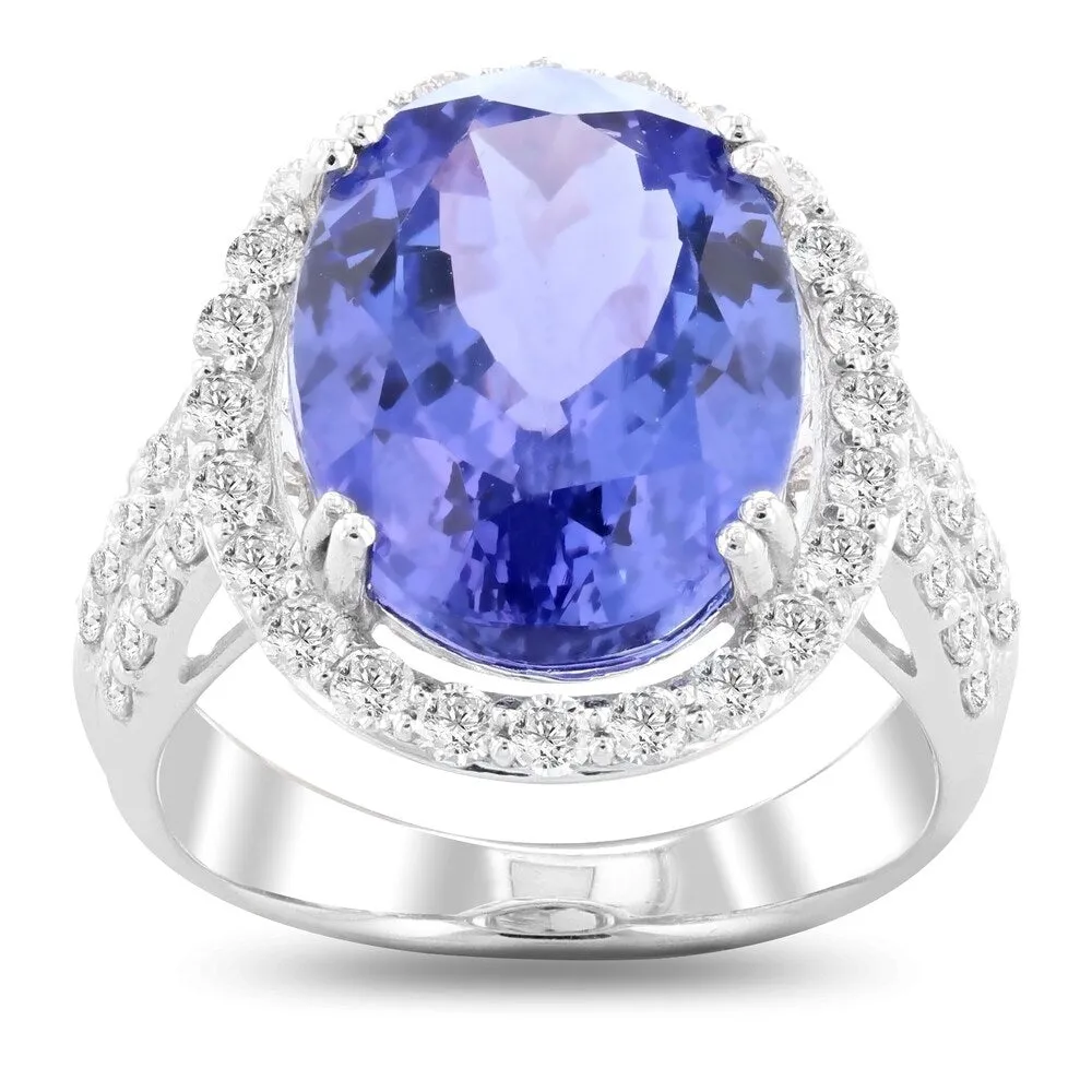 Auriya Platinum Certified 8 3/4ct Tanzanite and 1 1/10ct TDW Diamond Ring sold by Zulily