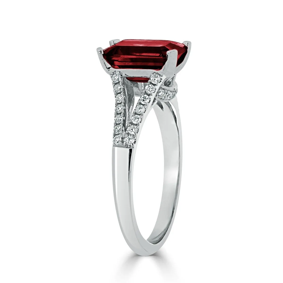 Auriya 2 1/8ct Fancy Emerald-cut Garnet Gemstone and Diamond Engagement Ring 1/4ctw 14k Gold sold by Zulily product image thumbnail 4