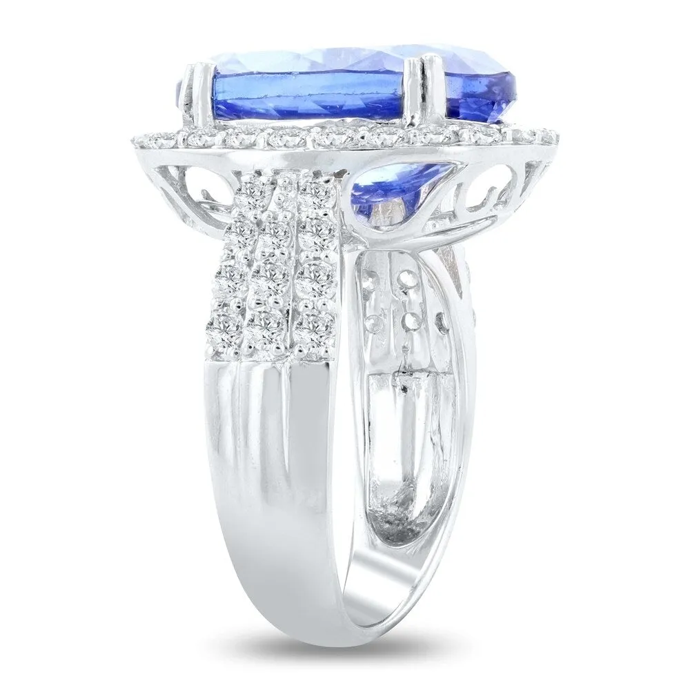 Auriya Platinum Certified 8 3/4ct Tanzanite and 1 1/10ct TDW Diamond Ring sold by Zulily product image thumbnail 3