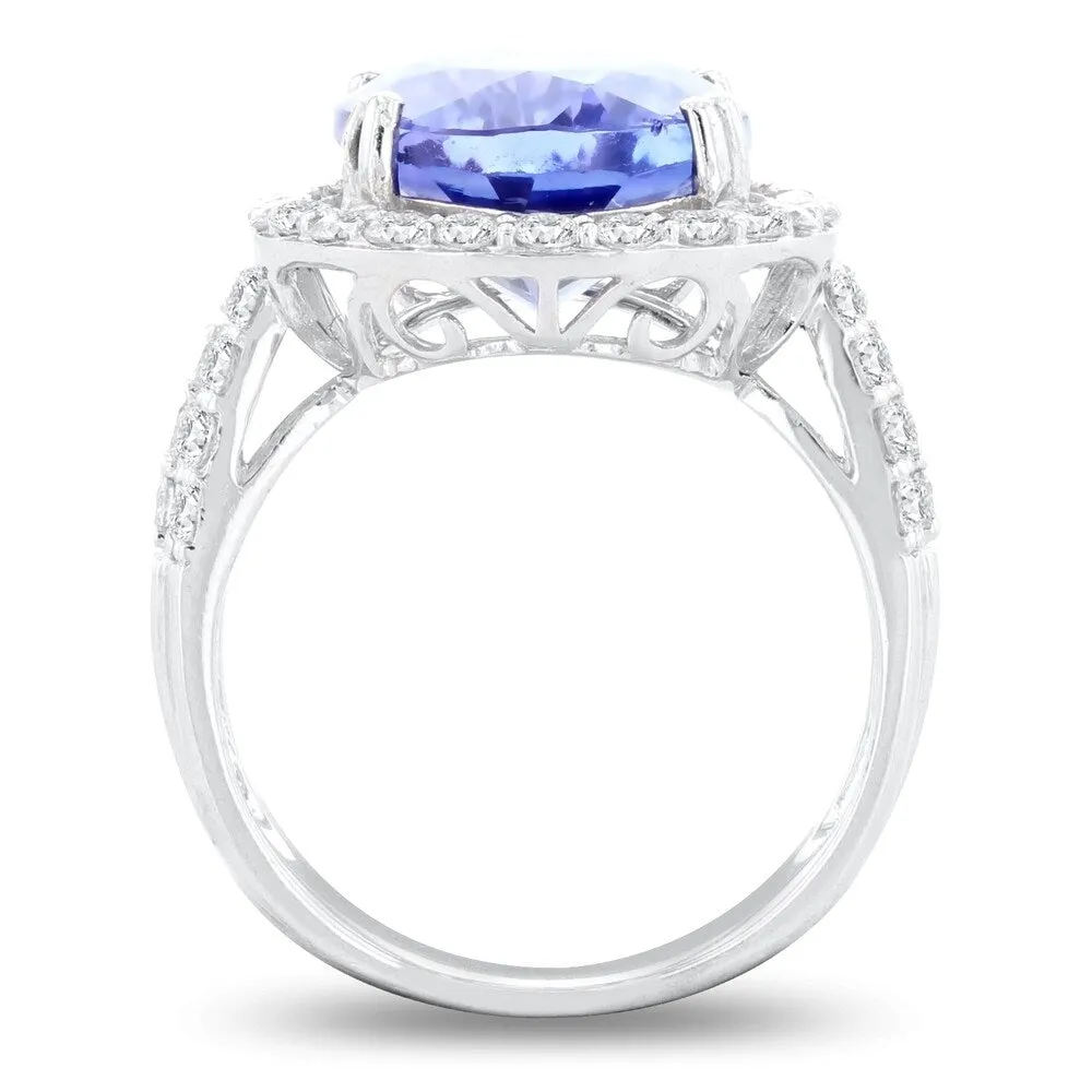 Auriya Platinum Certified 8 3/4ct Tanzanite and 1 1/10ct TDW Diamond Ring sold by Zulily product image thumbnail 4