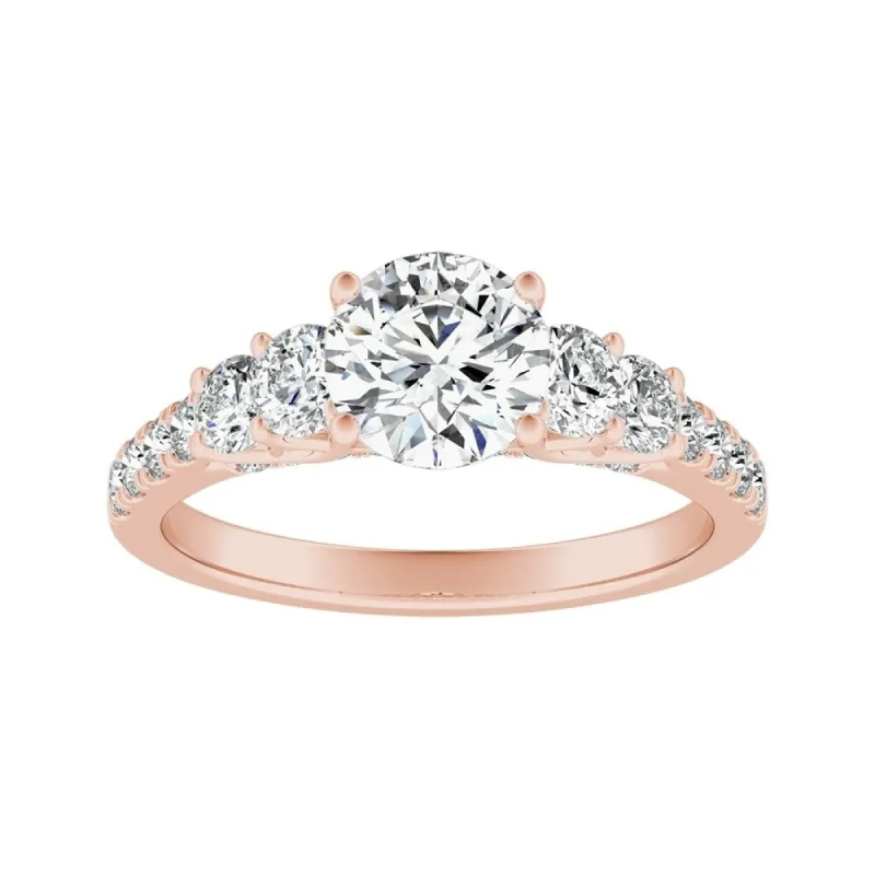 Auriya 14k Gold 2ct Moissanite and 5-Stone Diamond Engagement Ring 3/4ctw sold by Zulily