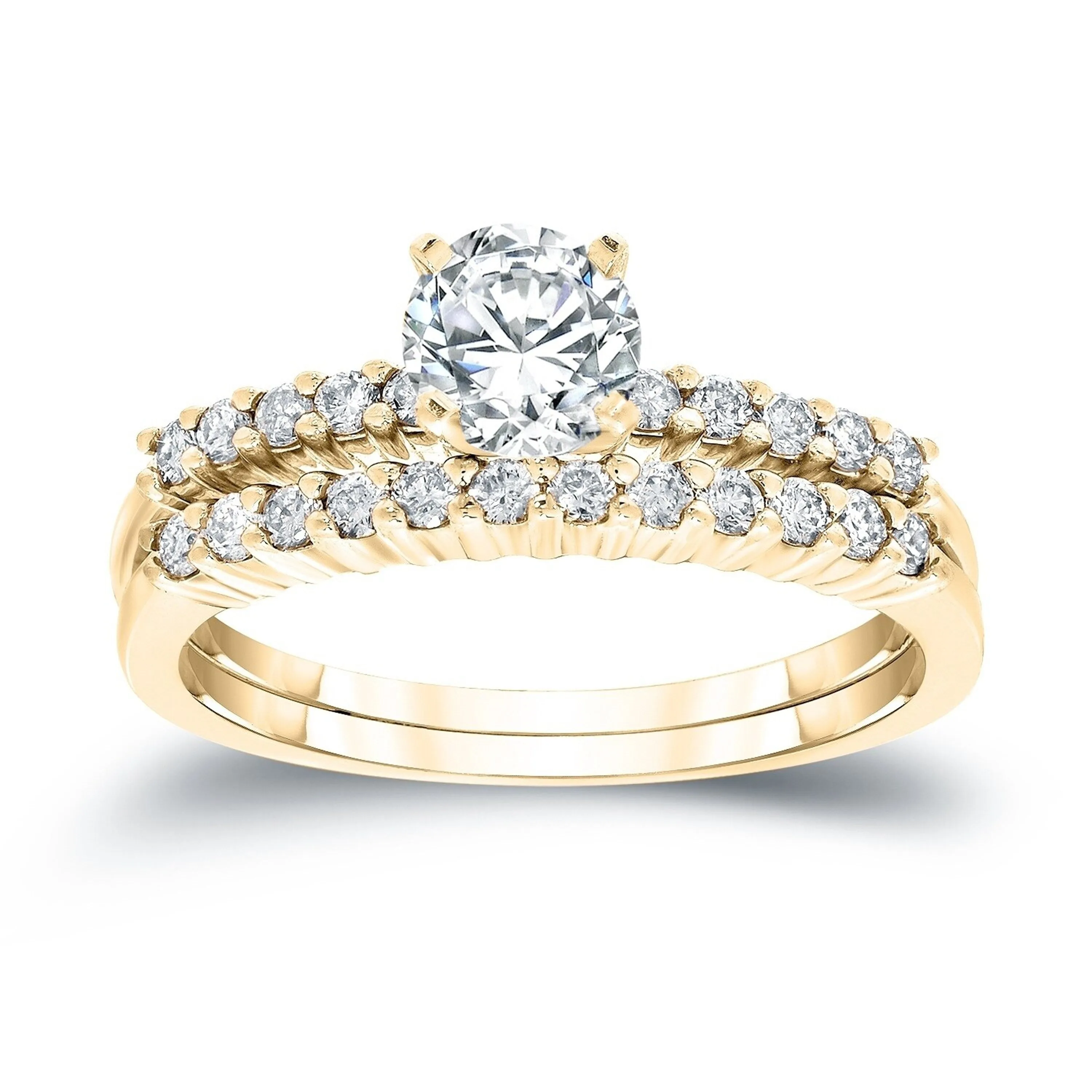 Auriya 14k Gold 1/2ctw Round Diamond Engagement Ring Set sold by Zulily product image thumbnail 4