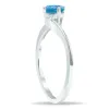 Women's Blue Topaz and Diamond Wave Ring in 10K White Gold sold by Zulily