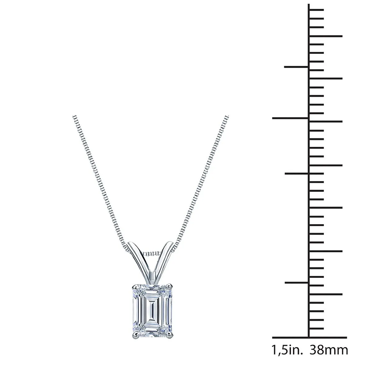 Auriya 1/2ctw Emerald Solitaire Diamond Necklace 14k Gold Prong-set (H-I, SI1-SI2) sold by Zulily product image thumbnail 5