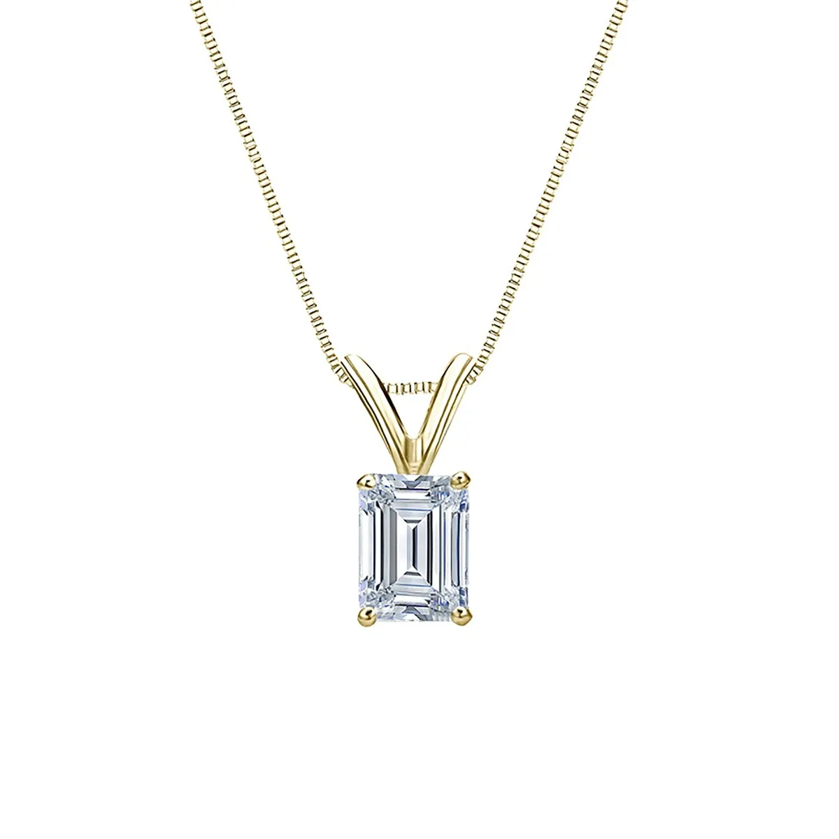 Auriya 1/2ctw Emerald Solitaire Diamond Necklace 14k Gold Prong-set (H-I, SI1-SI2) sold by Zulily product image thumbnail 2