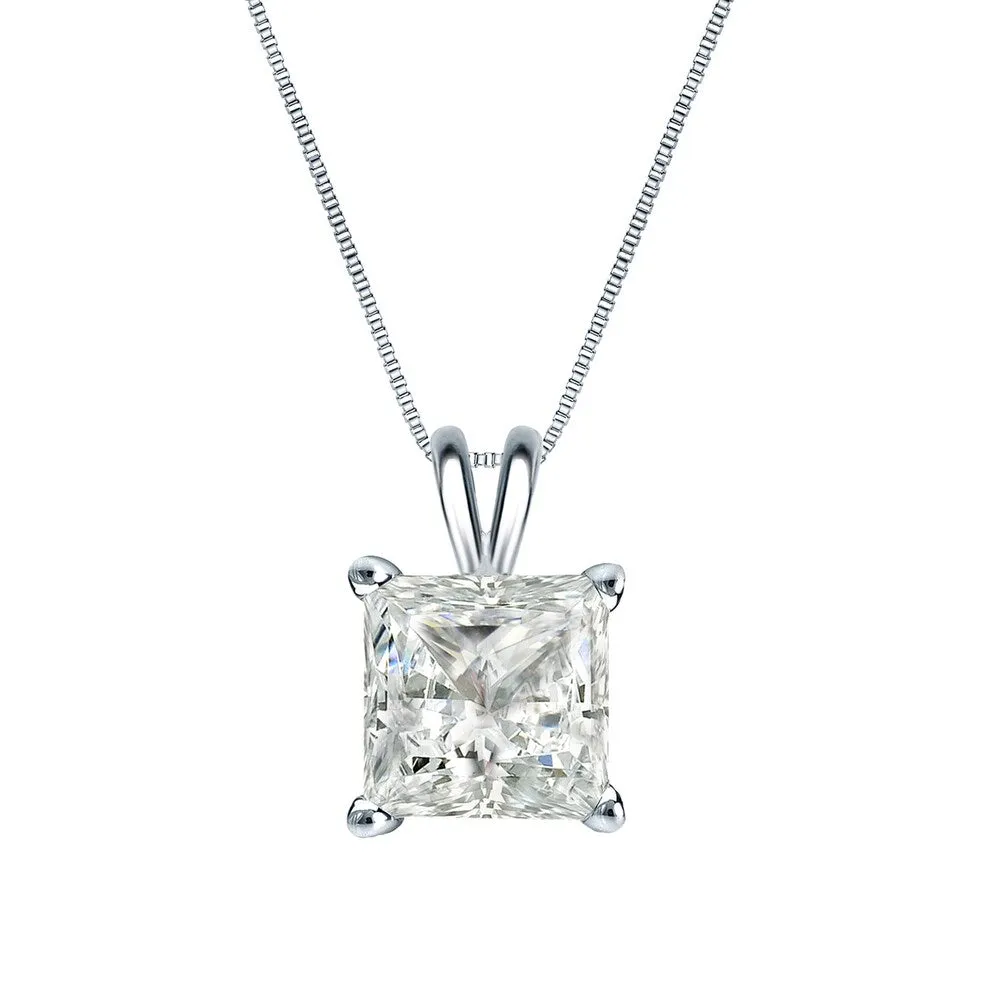 Auriya 14k Gold 3/4ctw Princess-cut Solitaire Diamond Necklace sold by Zulily product image thumbnail 2