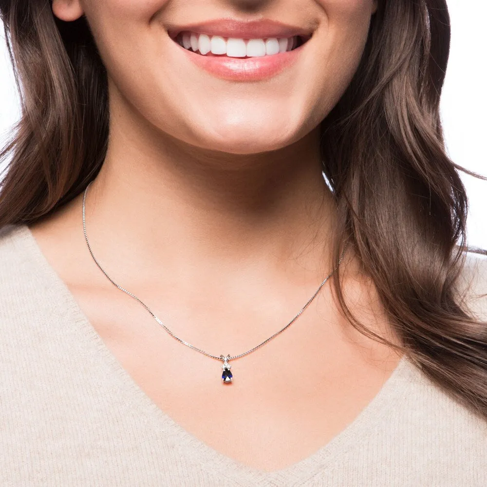 Oravo 14k White Gold Pear-cut Gemstone and Diamond Accent Pendant Necklace sold by Zulily product image thumbnail 2