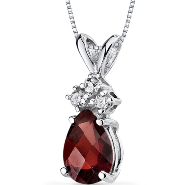 Oravo 14k White Gold Pear-cut Gemstone and Diamond Accent Pendant Necklace sold by Zulily product image thumbnail 5