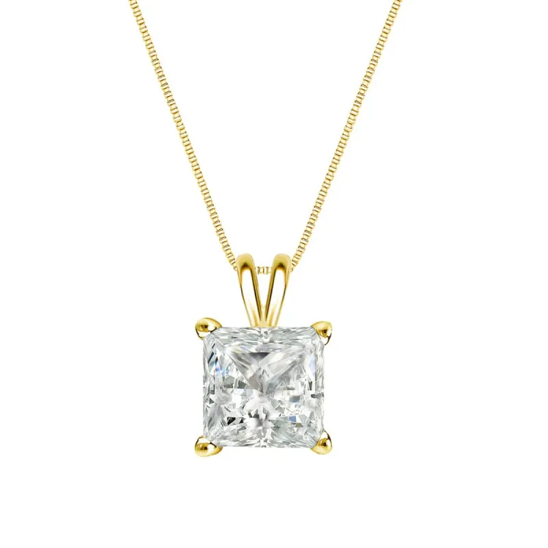 Auriya 14k Gold 3/4ctw Princess-cut Solitaire Diamond Necklace sold by Zulily