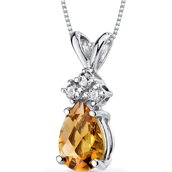 Oravo 14k White Gold Pear-cut Gemstone and Diamond Accent Pendant Necklace sold by Zulily product image thumbnail 4
