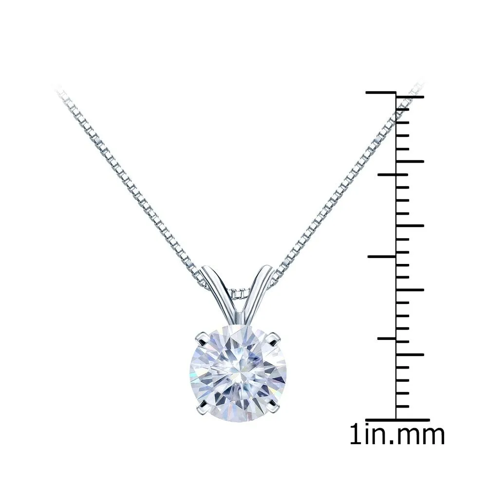 Auriya 18k Gold 1 1/4ct TW Round Solitaire Moissanite Necklace - 7 mm - 7 mm sold by Zulily product image thumbnail 5