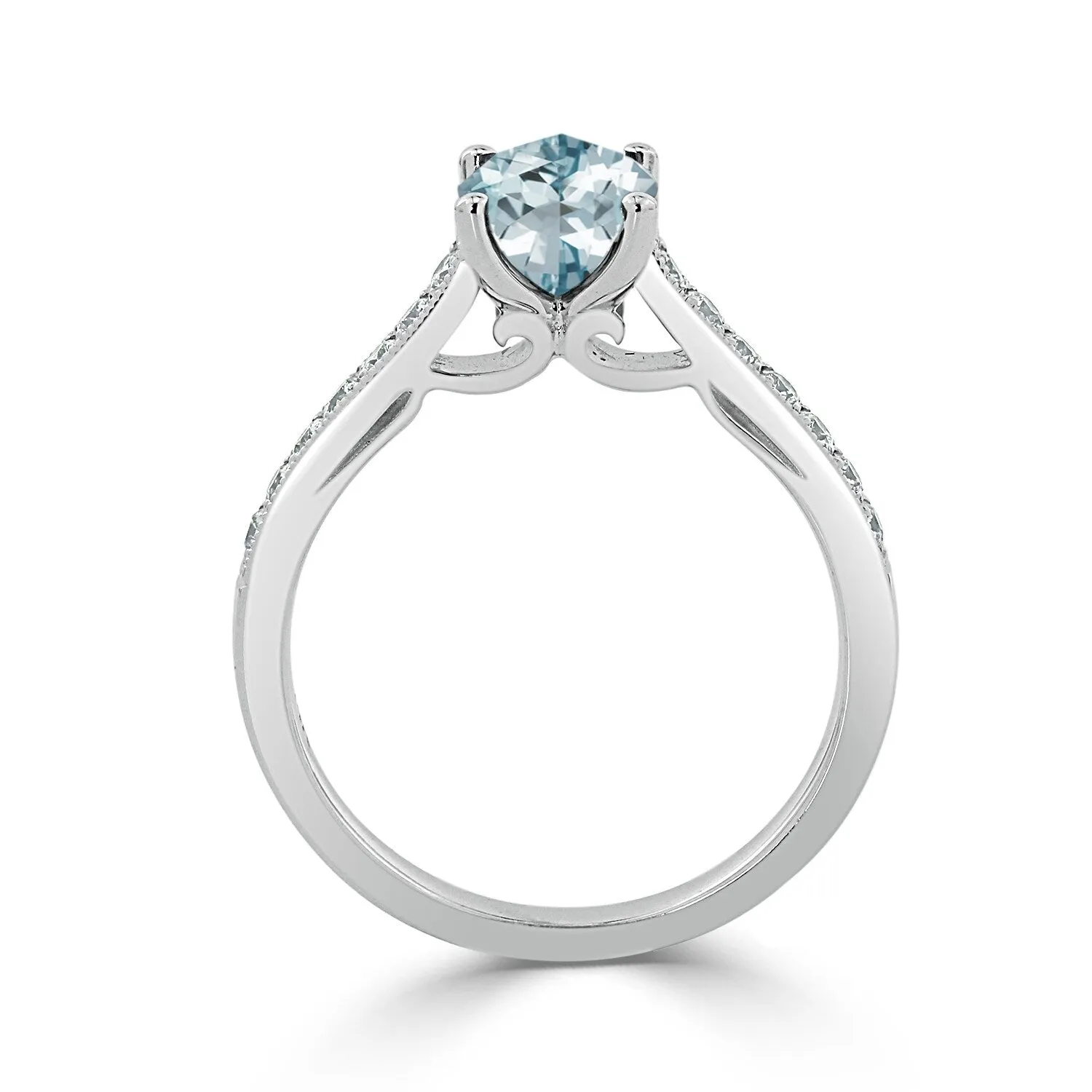 Auriya 3/4ct Fancy Oval Aquamarine and Diamond Engagement Ring 1/4ctw 14k Gold sold by Zulily product image thumbnail 5