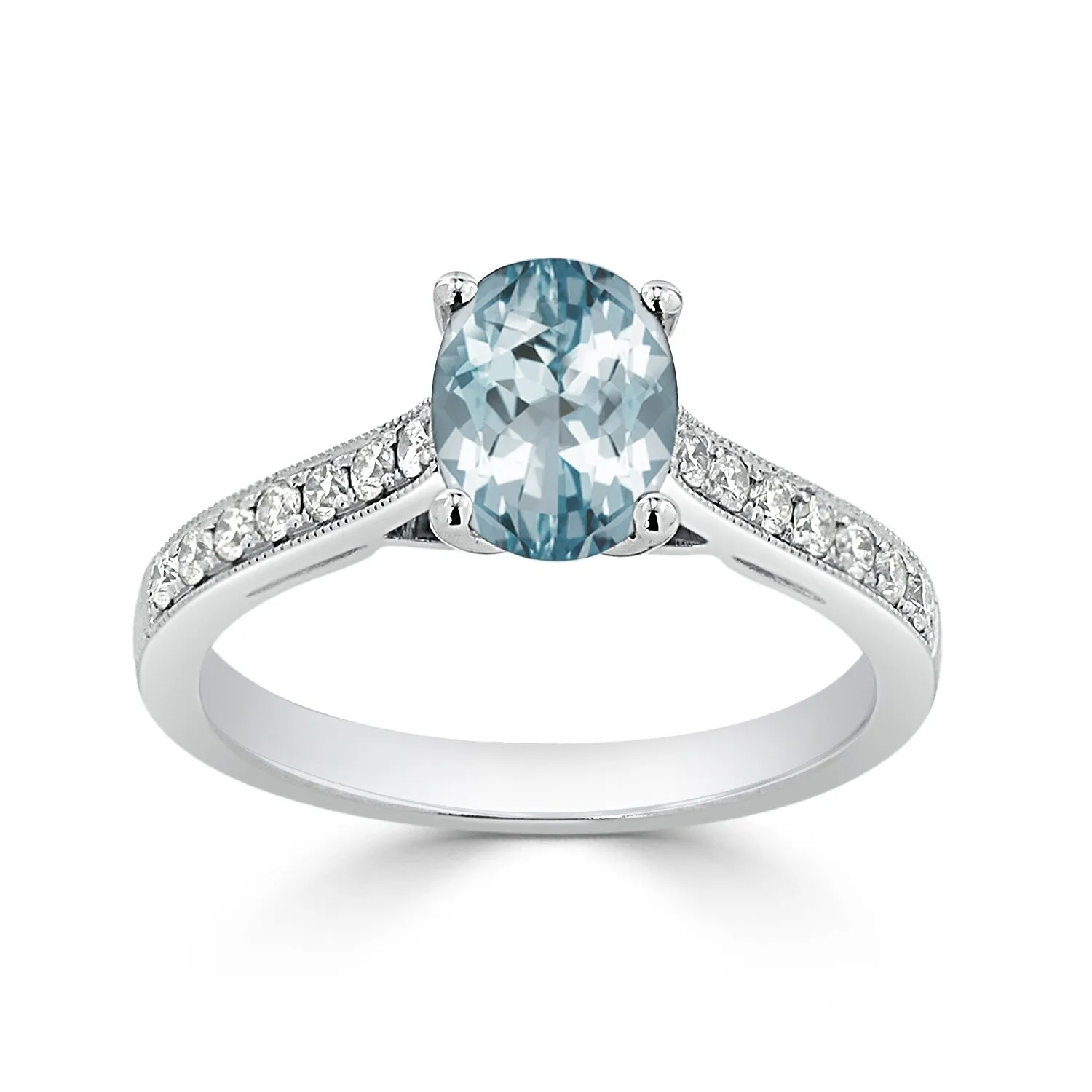 Auriya 3/4ct Fancy Oval Aquamarine and Diamond Engagement Ring 1/4ctw 14k Gold sold by Zulily product image thumbnail 3
