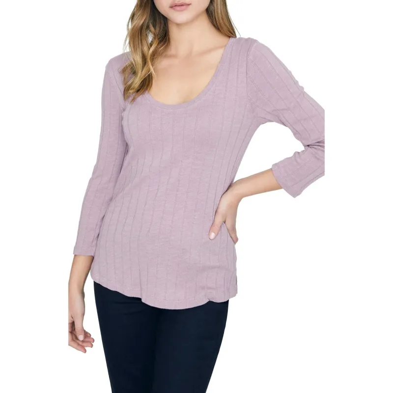 Sanctuary Women's Ribbed Pullover Blouse Purple Size X-Small sold by Zulily