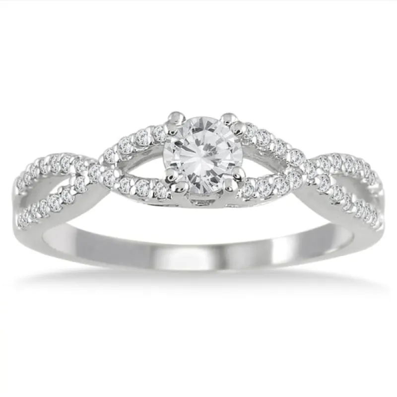 1/2 Carat TW Diamond Engagement Ring in 10K White Gold sold by Zulily