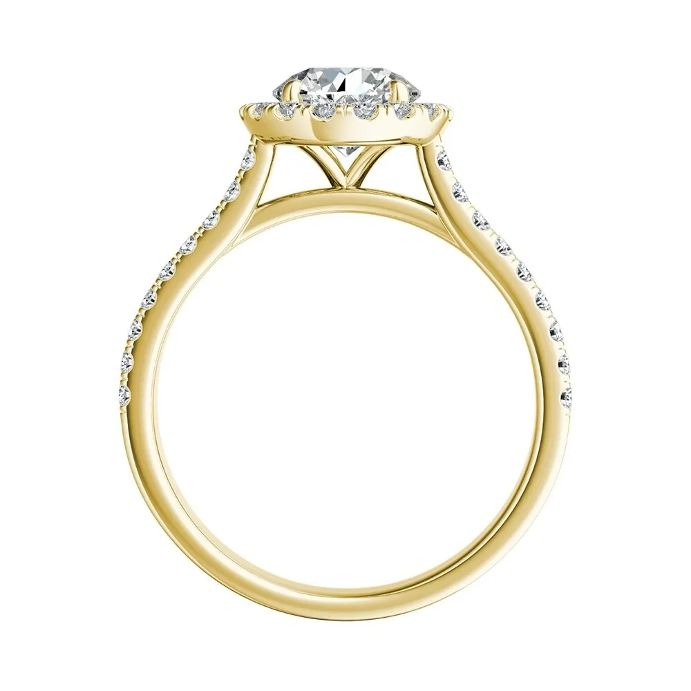 Auriya 1ct Round Moissanite Halo Diamond Engagement Ring 1/2ctw 14k Gold sold by Zulily product image thumbnail 5