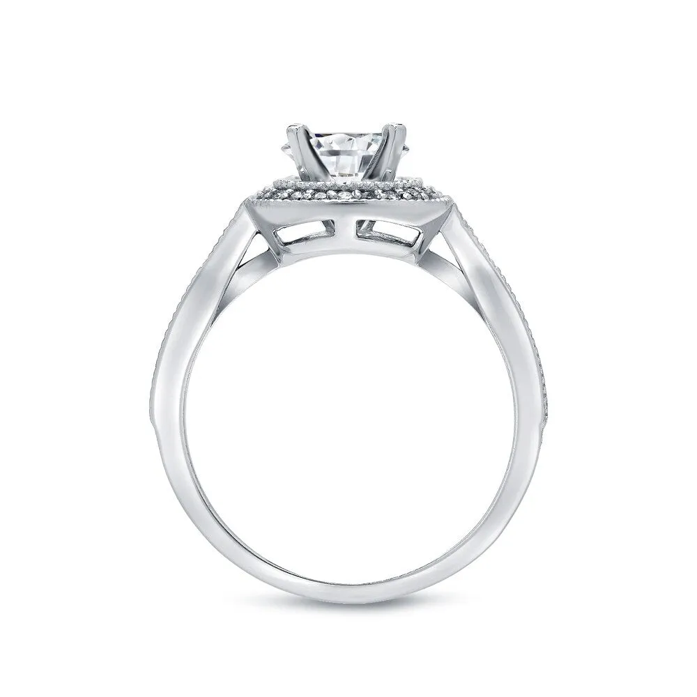 Auriya 14k Gold 1 1/2ctw Vintage Cushion-cut Diamond Halo Engagement Ring Set sold by Zulily product image thumbnail 3