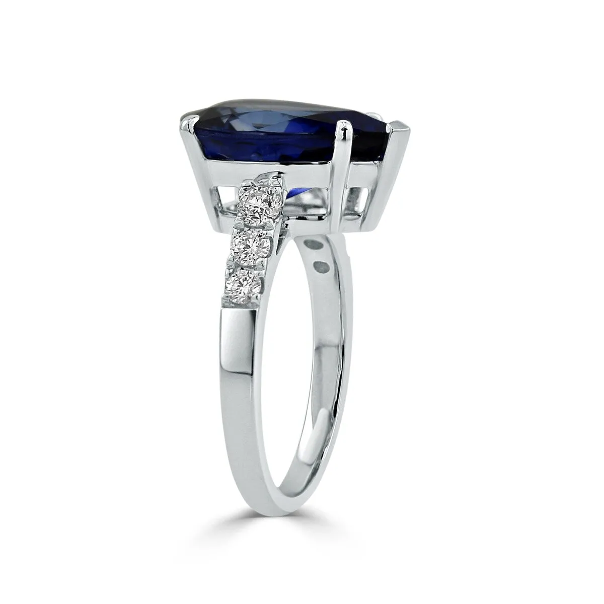 Auriya 18k Gold 6 1/3ct Pear-cut Blue Sapphire and Diamond Ring 3/8ct TDW sold by Zulily product image thumbnail 4
