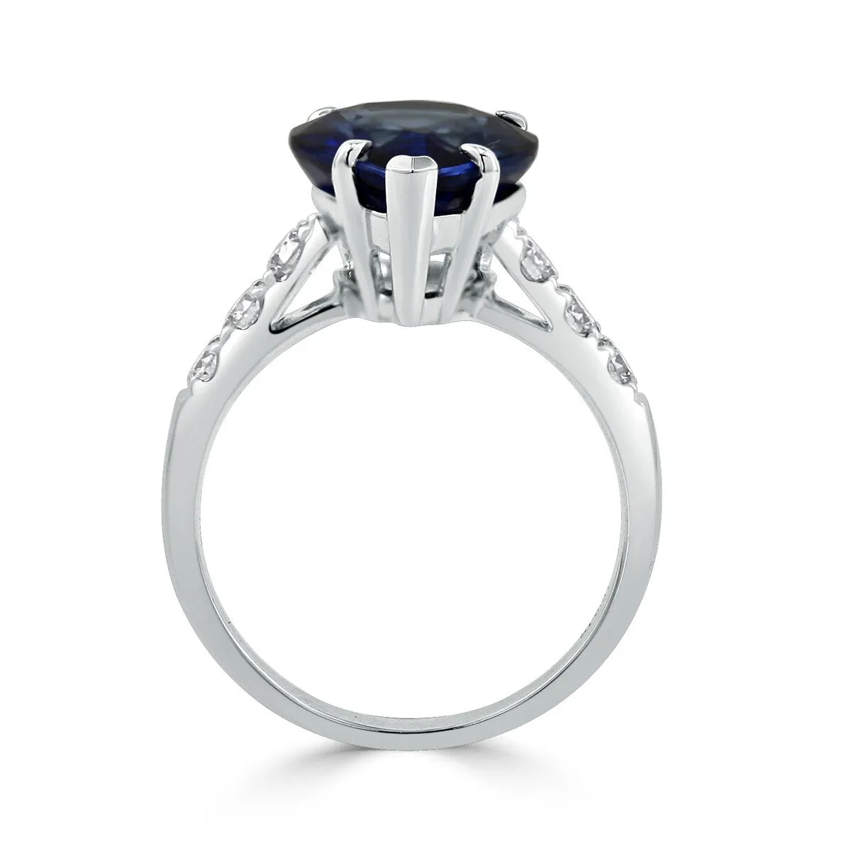 Auriya 18k Gold 6 1/3ct Pear-cut Blue Sapphire and Diamond Ring 3/8ct TDW sold by Zulily product image thumbnail 5