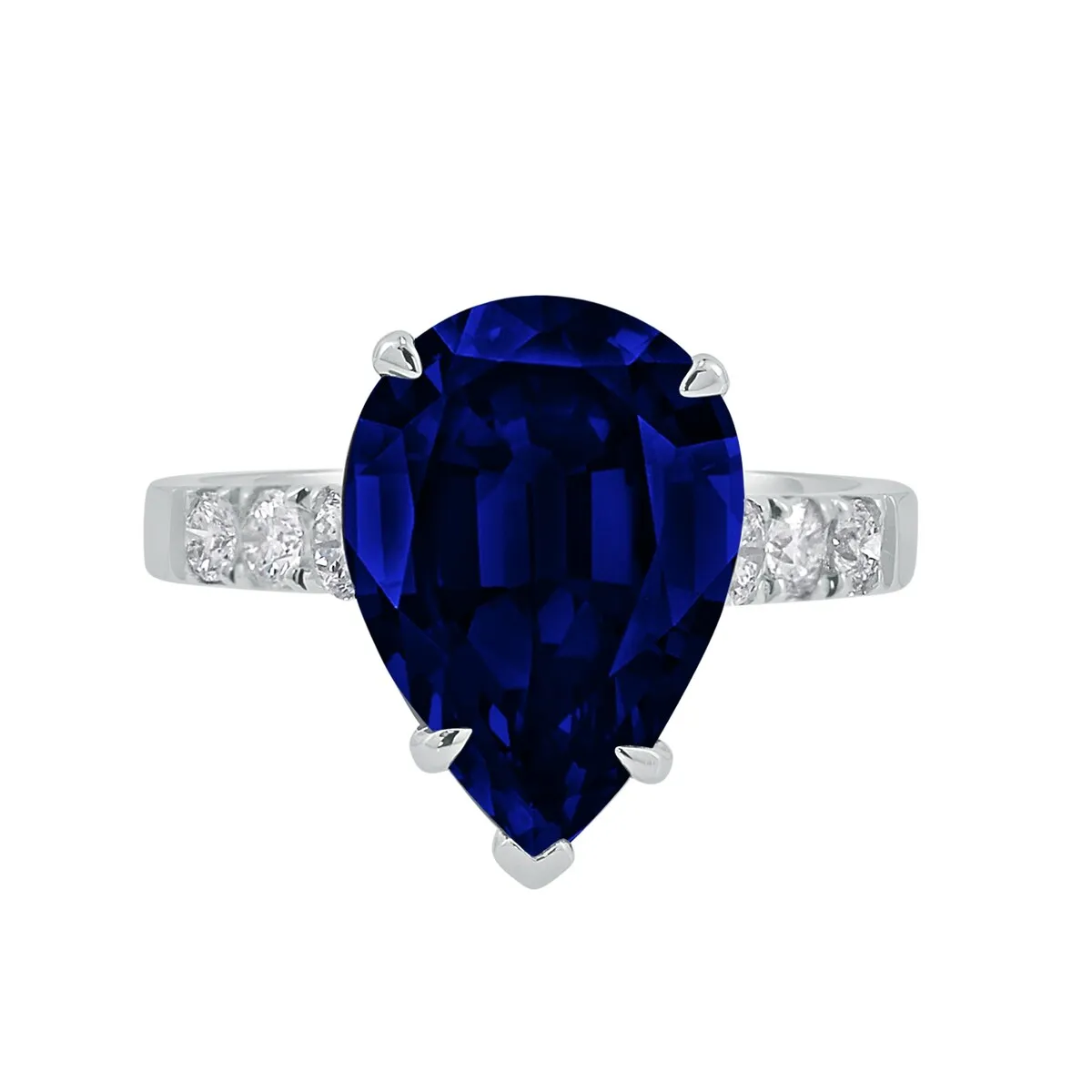Auriya 18k Gold 6 1/3ct Pear-cut Blue Sapphire and Diamond Ring 3/8ct TDW sold by Zulily product image thumbnail 2