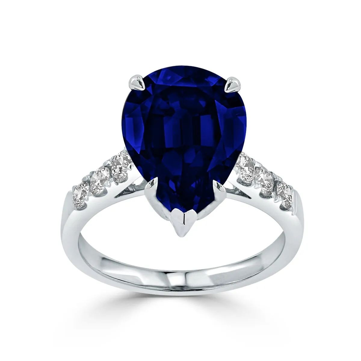 Auriya 18k Gold 6 1/3ct Pear-cut Blue Sapphire and Diamond Ring 3/8ct TDW sold by Zulily product image thumbnail 3