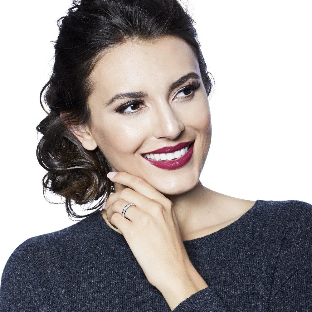 Miadora 14k White Gold Diamond Semi Eternity Wedding Band sold by Zulily product image thumbnail 2