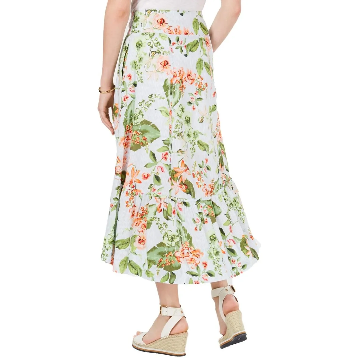 Tommy Hilfiger Women's Floral Print Lace up Cornell Skirt Orange Size 6 sold by Zulily product image thumbnail 2